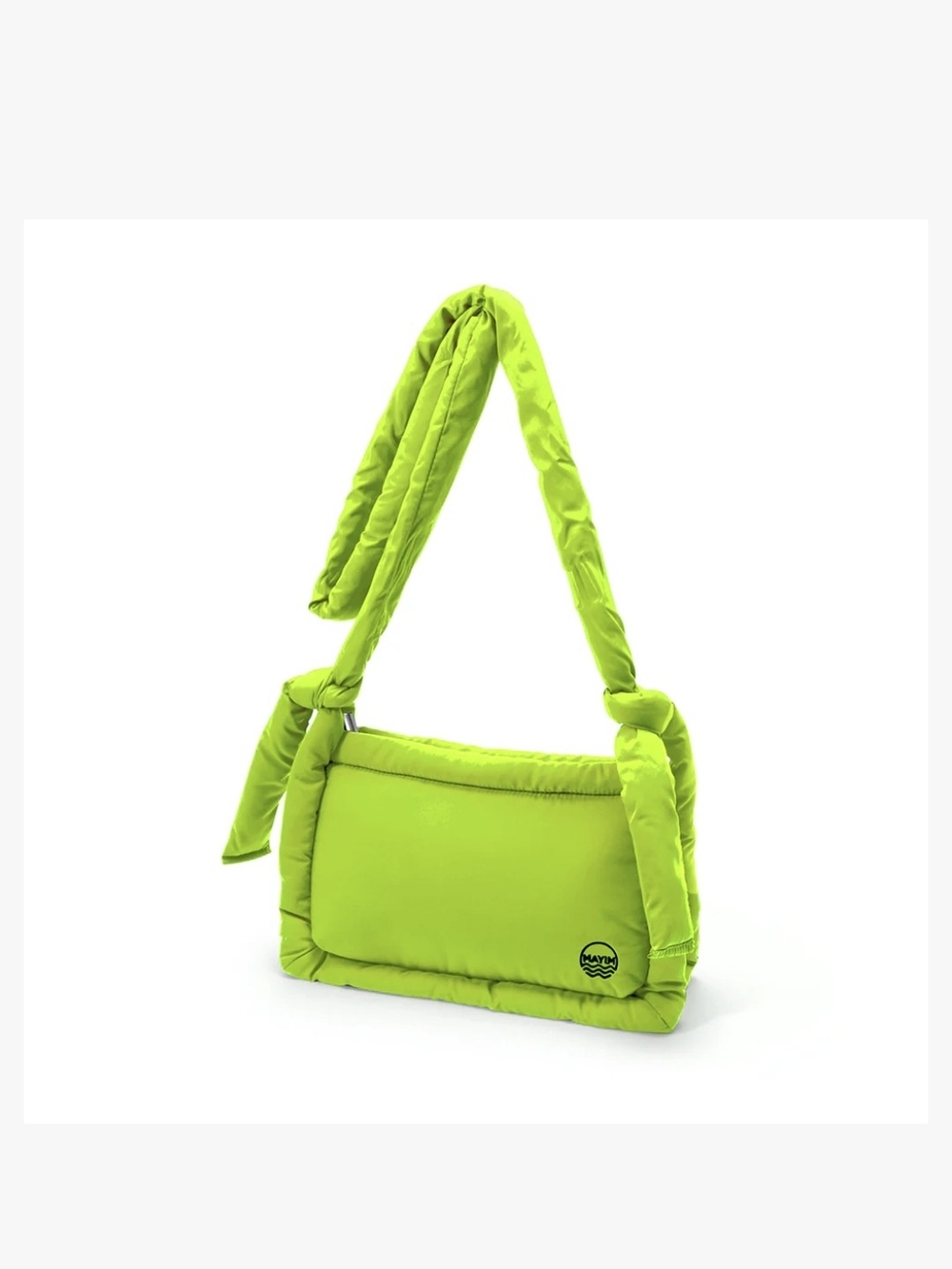 Mayim Lime Green Padded Nylon Shoulder Bag